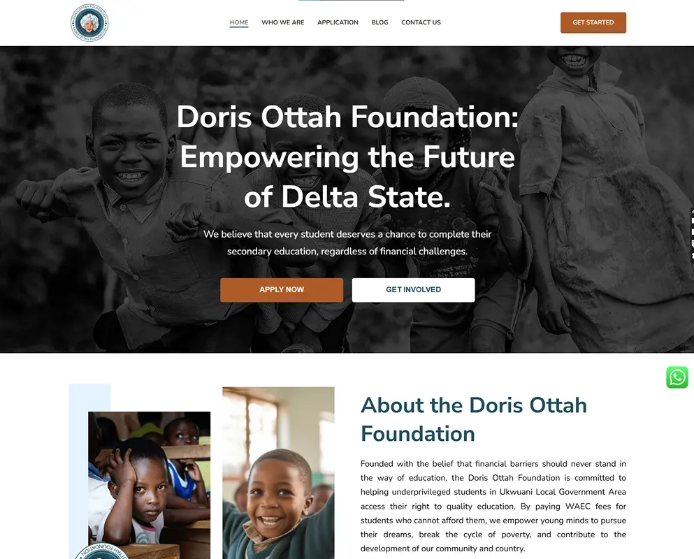 Doris Ottah Foundation Website Mockup