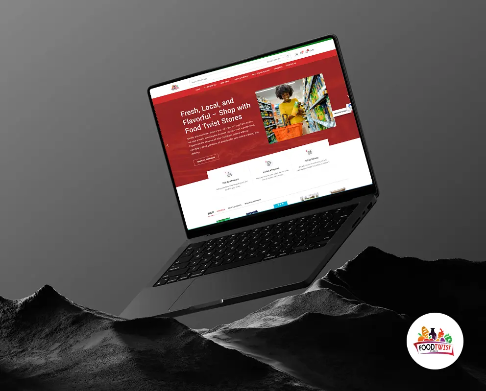 An ecommerce website designed for the FoodTwist stores, Ipswich, UK.
